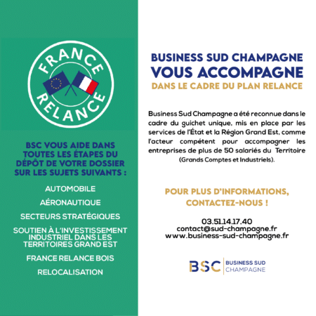 Business Sud Champagne vous accompagne dans le cadre du plan relance !