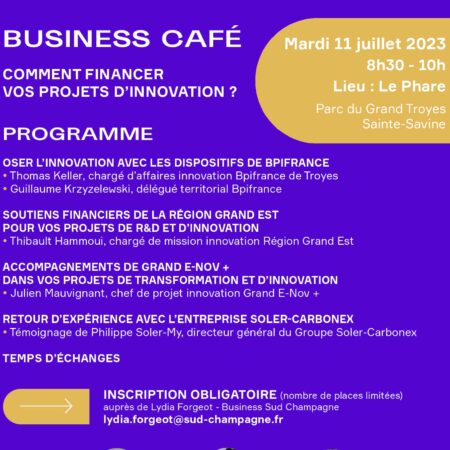 Business Café – Comment financer vos projets d’innovation ?