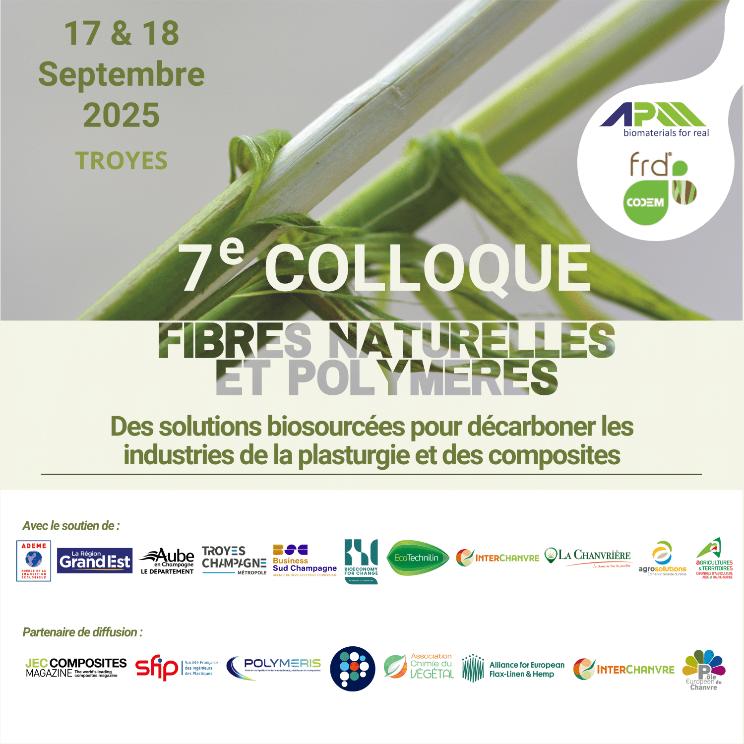 Colloque fibres naturelles à Troyes, septembre 2025.