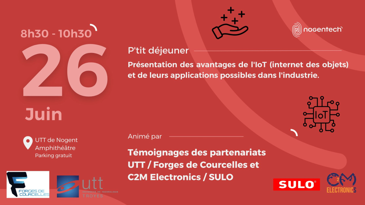Annonce événement IoT à l'UTT de Nogent.